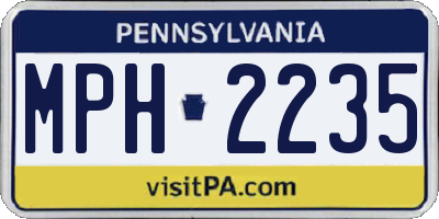 PA license plate MPH2235
