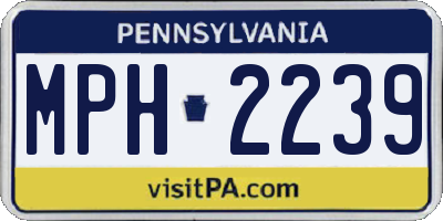 PA license plate MPH2239