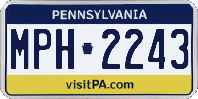 PA license plate MPH2243