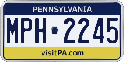 PA license plate MPH2245