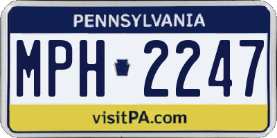PA license plate MPH2247