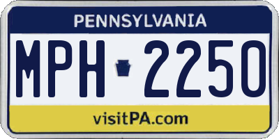 PA license plate MPH2250