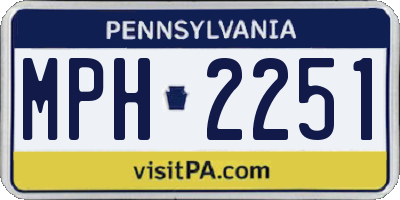PA license plate MPH2251