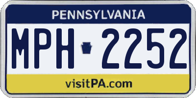 PA license plate MPH2252