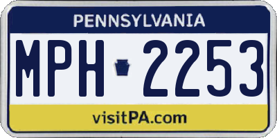 PA license plate MPH2253