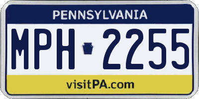 PA license plate MPH2255