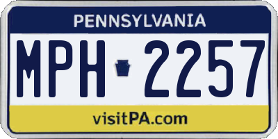 PA license plate MPH2257