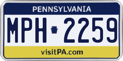 PA license plate MPH2259