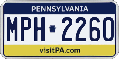 PA license plate MPH2260