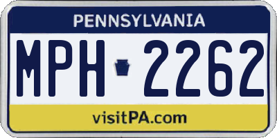 PA license plate MPH2262