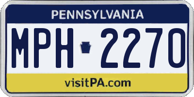 PA license plate MPH2270