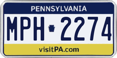 PA license plate MPH2274