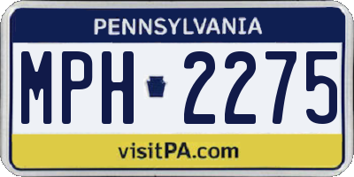 PA license plate MPH2275