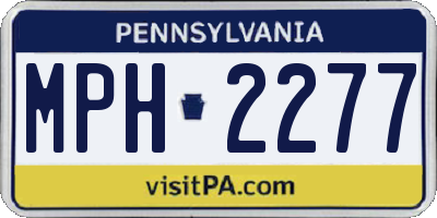 PA license plate MPH2277