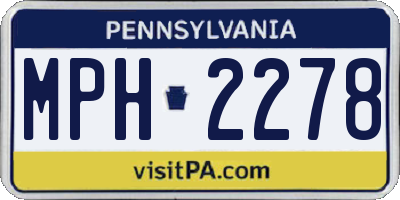 PA license plate MPH2278