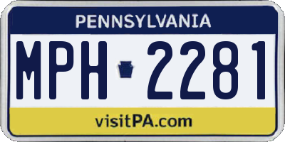 PA license plate MPH2281