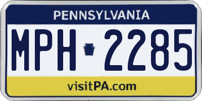 PA license plate MPH2285