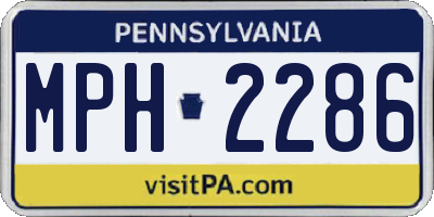 PA license plate MPH2286