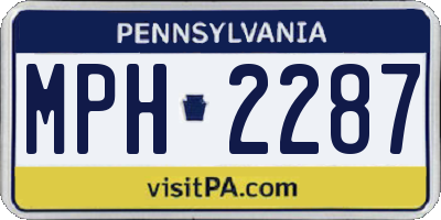 PA license plate MPH2287