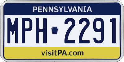PA license plate MPH2291