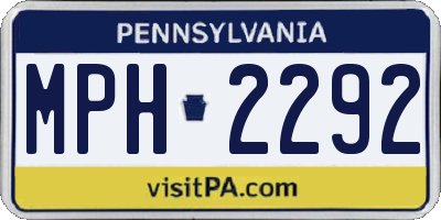 PA license plate MPH2292
