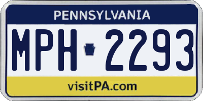 PA license plate MPH2293