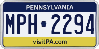 PA license plate MPH2294