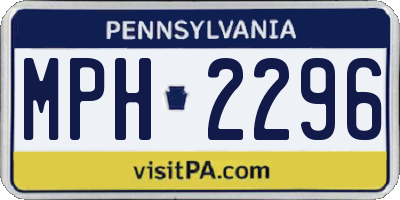 PA license plate MPH2296