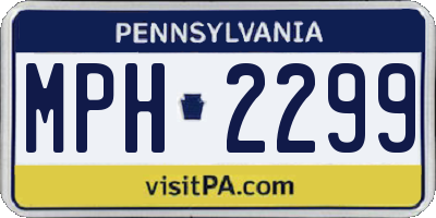 PA license plate MPH2299