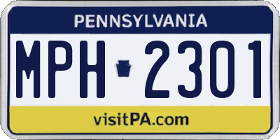 PA license plate MPH2301