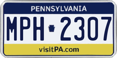 PA license plate MPH2307