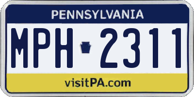 PA license plate MPH2311