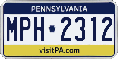 PA license plate MPH2312