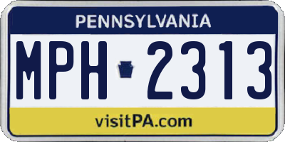 PA license plate MPH2313