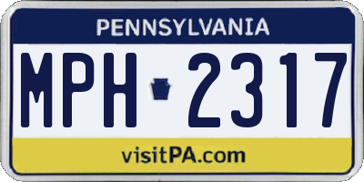 PA license plate MPH2317