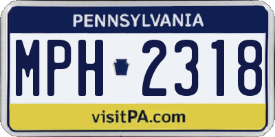 PA license plate MPH2318