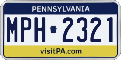 PA license plate MPH2321