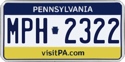 PA license plate MPH2322