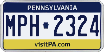 PA license plate MPH2324