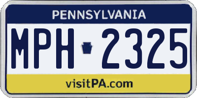 PA license plate MPH2325