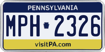 PA license plate MPH2326