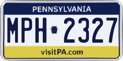 PA license plate MPH2327