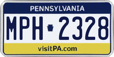 PA license plate MPH2328