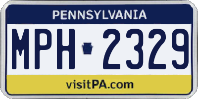 PA license plate MPH2329