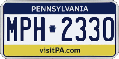 PA license plate MPH2330
