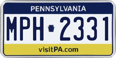 PA license plate MPH2331