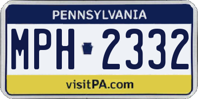 PA license plate MPH2332