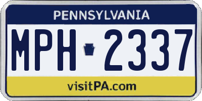 PA license plate MPH2337