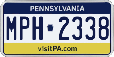 PA license plate MPH2338