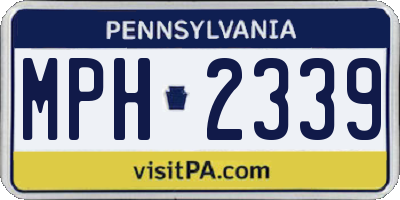 PA license plate MPH2339